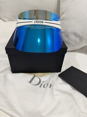 Dior Blue Mirrored J'ADIOR Visor with White Band